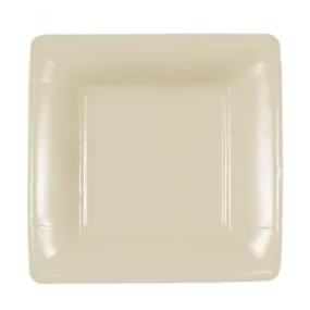 Solid Ivory 7" Square Dinner Paper Plates (Case Qty: 576)