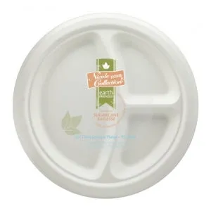 Sugar Cane - Earth Friendly - 10" Compartment Plate (Case Qty: 600)