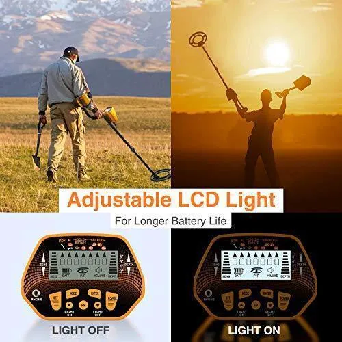 SUNPOW Metal Detector High Accuracy Metal Detector for Adults & Kids, LCD Display with Adjustable Light, Pinpoint Function & DISC Mode, 10 Inch Waterproof Search Coil, Multiple Audio Prompts