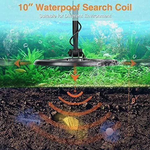 SUNPOW Metal Detector High Accuracy Metal Detector for Adults & Kids, LCD Display with Adjustable Light, Pinpoint Function & DISC Mode, 10 Inch Waterproof Search Coil, Multiple Audio Prompts