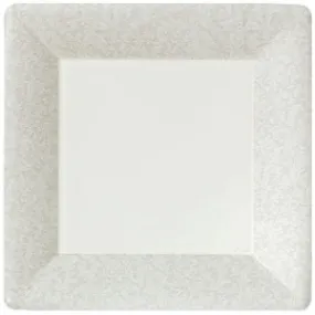 Texture Ivory 10" Square Dinner Paper Plates (Case Qty: 576)