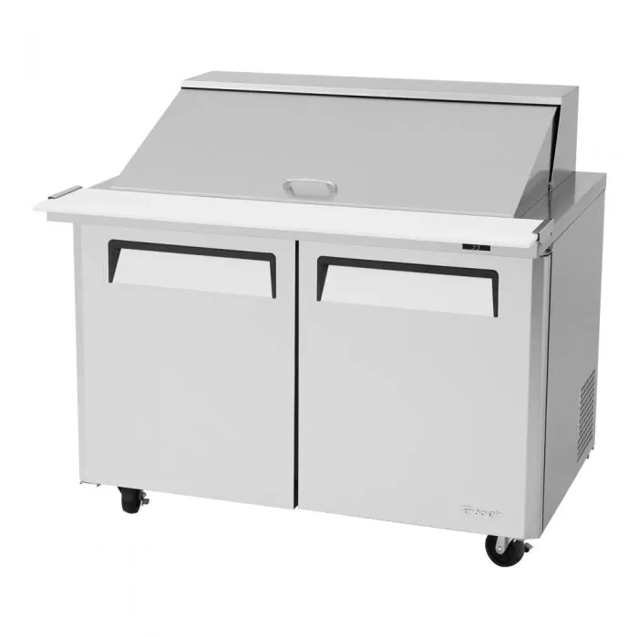 Turbo Air M3 Series 48" Mega Top Sandwich / Salad 18 Pan Refrigerated Prep Table, 2 Solid Doors