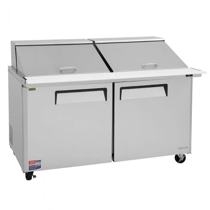 Turbo Air M3 Series 60" Mega Top Sandwich / Salad 24 Pan Refrigerated Prep Table, 2 Solid Doors