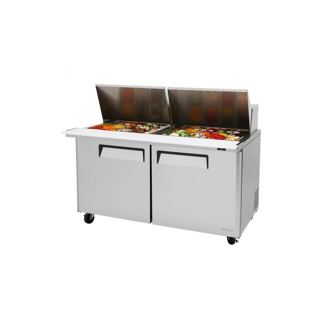 Turbo Air M3 Series 60" Mega Top Sandwich / Salad 24 Pan Refrigerated Prep Table, 2 Solid Doors