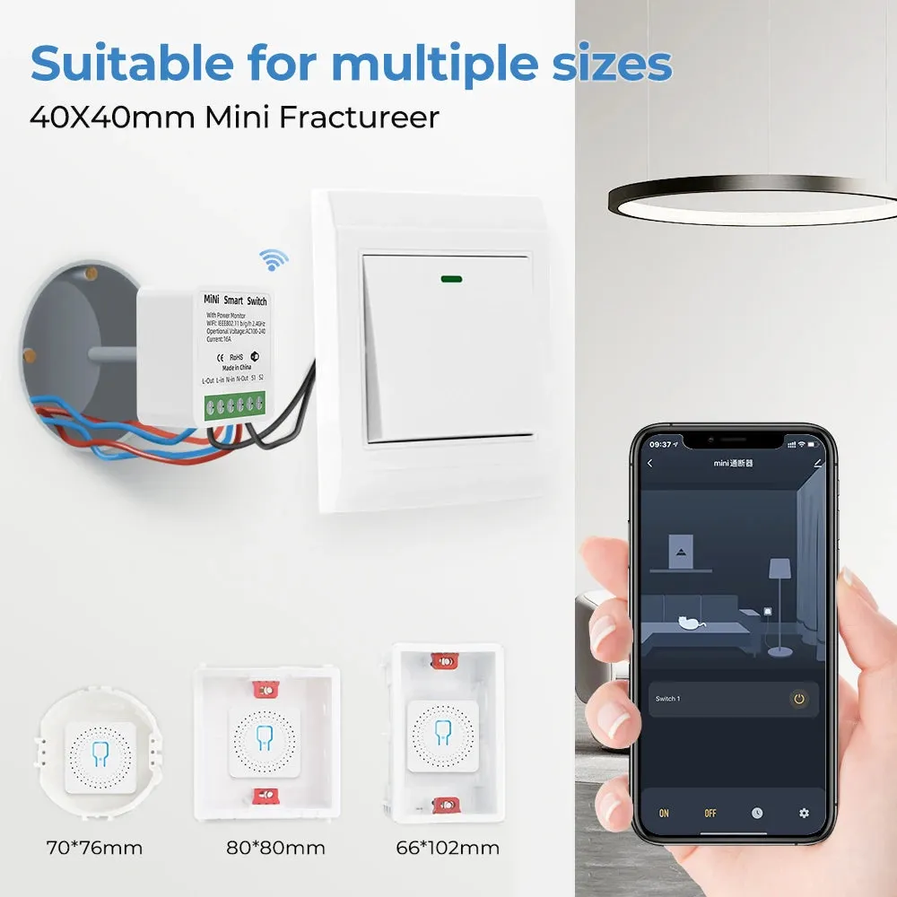 Tuya 16A ZigBee WiFi Smart Switch Module with Power Monitor 2 Way Control Breaker Works with Alexa Google Home Smart Life APP