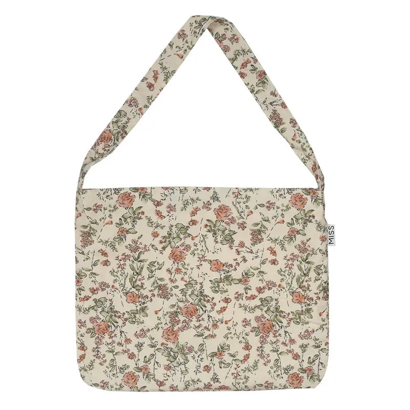 UAKISS  -  1 Piece Chic Elegant Shoulder Bag for Women Retro Aesthetic Flower Crossbody Bag Floral High Capacity Outdoor Corduroy Tote Bag