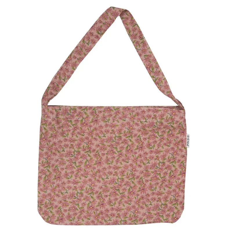 UAKISS  -  1 Piece Chic Elegant Shoulder Bag for Women Retro Aesthetic Flower Crossbody Bag Floral High Capacity Outdoor Corduroy Tote Bag