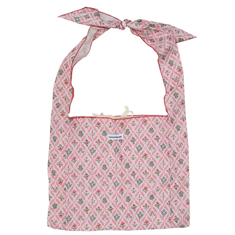 UAKISS  -  1 Piece Elegant France Style Shoulder Bag for Women Aesthetic Vintage Flower Crossbody Bag Portable High Capacity Tote Bag