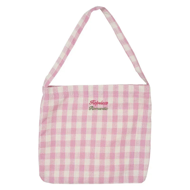 UAKISS  -  1 Piece Korean Fashion Sweet Shoulder Bag for Student Girl Embroidery Bowknot Style Crossbody Bag High Capacity Tote Storage Bag