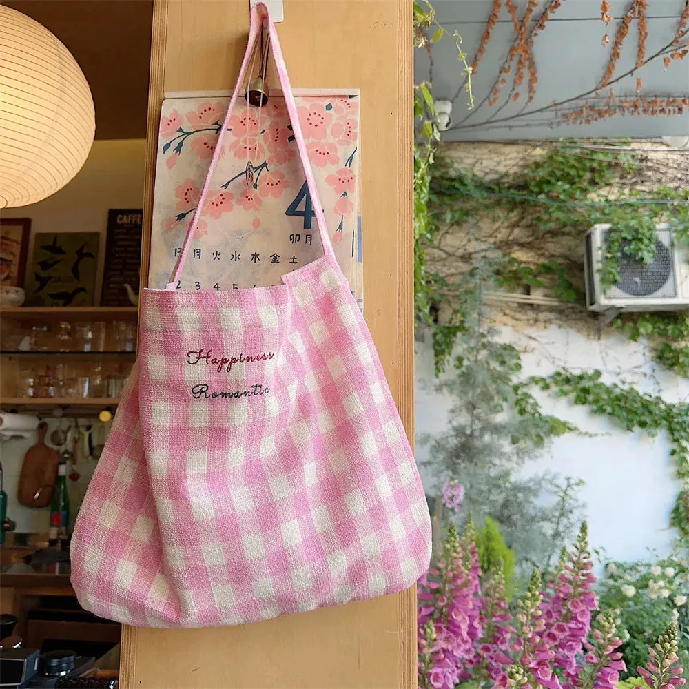 UAKISS  -  1 Piece Korean Fashion Sweet Shoulder Bag for Student Girl Embroidery Bowknot Style Crossbody Bag High Capacity Tote Storage Bag