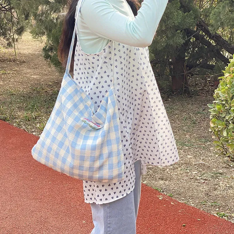 UAKISS  -  1 Piece Korean Fashion Sweet Shoulder Bag for Student Girl Embroidery Bowknot Style Crossbody Bag High Capacity Tote Storage Bag