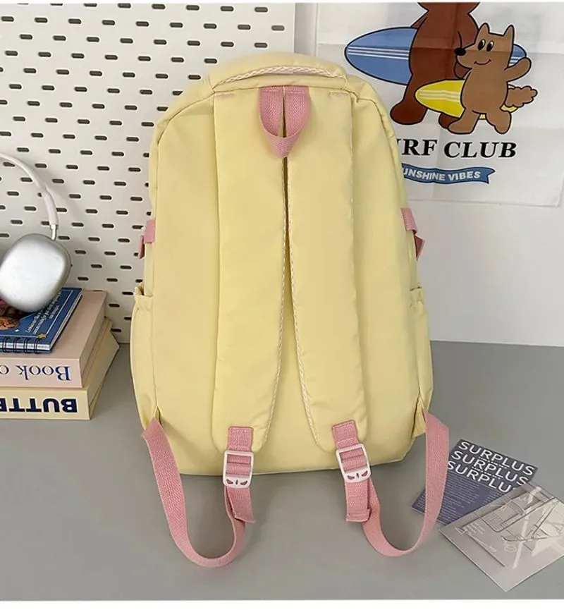 UAKISS  -  2024 Autumn Japanese Teenage Grils Backpack High-capacity Cute Cartoon School Bag Canvas Preppy Style Rucksack Bolsos Mujer