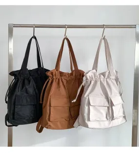 UAKISS  -  2024 Fashion Personality Pleated Shoulder Handbags Korean Ins Y2k Solid Casual Underarm Bag High-capacity Simple Women Backpacks