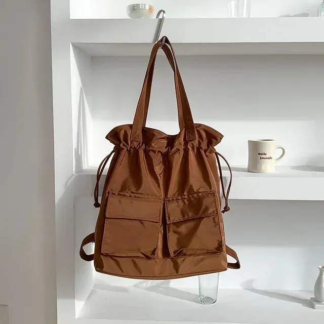UAKISS  -  2024 Fashion Personality Pleated Shoulder Handbags Korean Ins Y2k Solid Casual Underarm Bag High-capacity Simple Women Backpacks