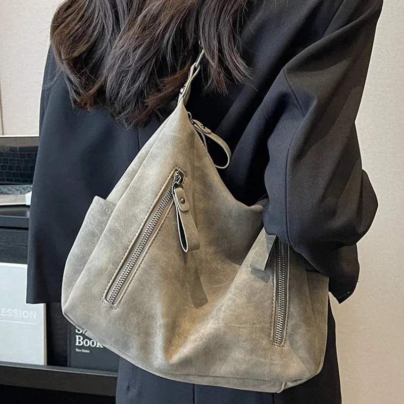 UAKISS  -  2024 High-capacity All Match Y2k Aesthetic Tote Bags Elegant Luxury Design Frosted Shoulder Crossbody Bag Casual  Handbag Women