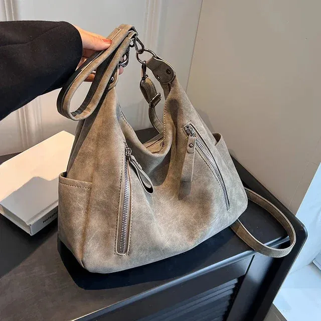 UAKISS  -  2024 High-capacity All Match Y2k Aesthetic Tote Bags Elegant Luxury Design Frosted Shoulder Crossbody Bag Casual  Handbag Women