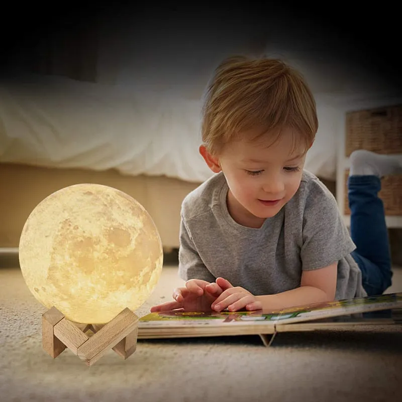 USB Rechargeable 3D Print Moon Lamp