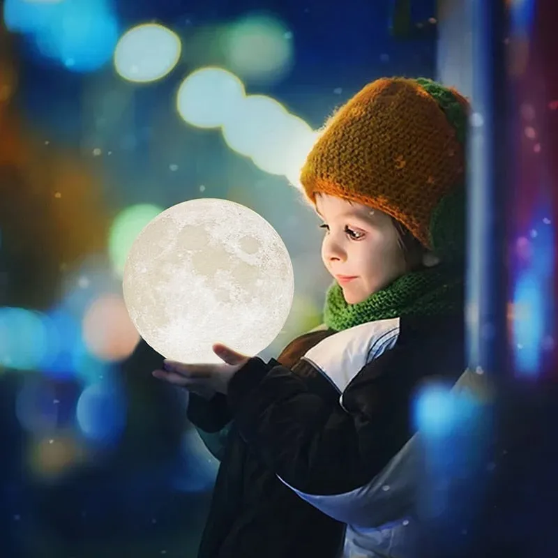 USB Rechargeable 3D Print Moon Lamp