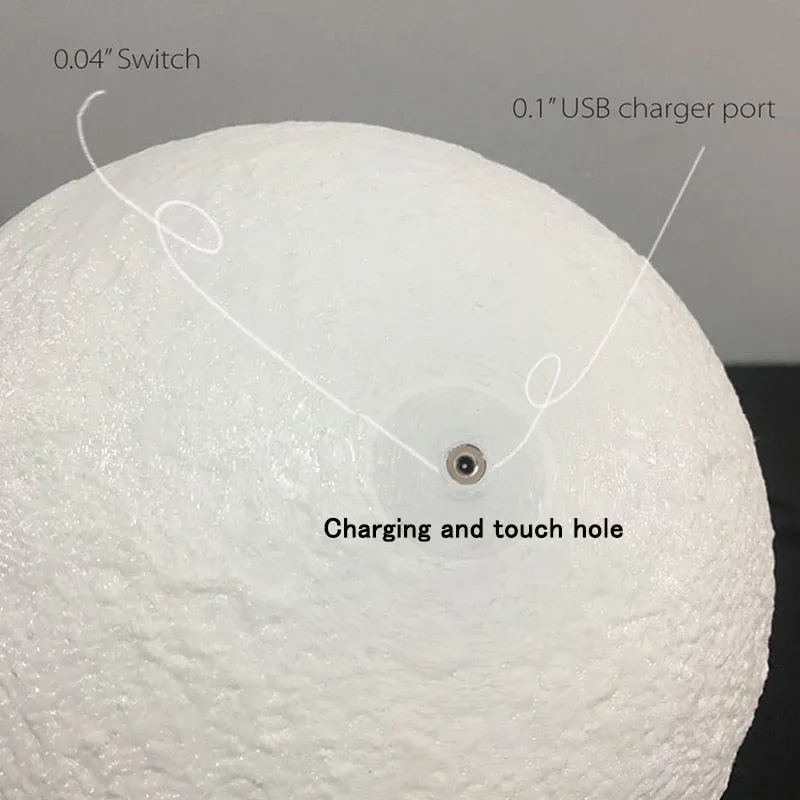 USB Rechargeable 3D Print Moon Lamp