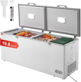 Vevor Chest Freezer 19.8 Cu. Ft. 561L Deep Freezer Split Top with Adjustable Thermostat New