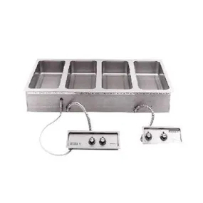Wells Drop-In Hot Food Well, Holds 4 Full Size Pans with Thermostat Controls