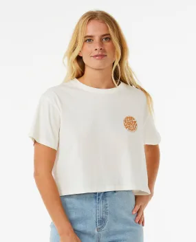 Wettie Icon Crop Tee - Bone