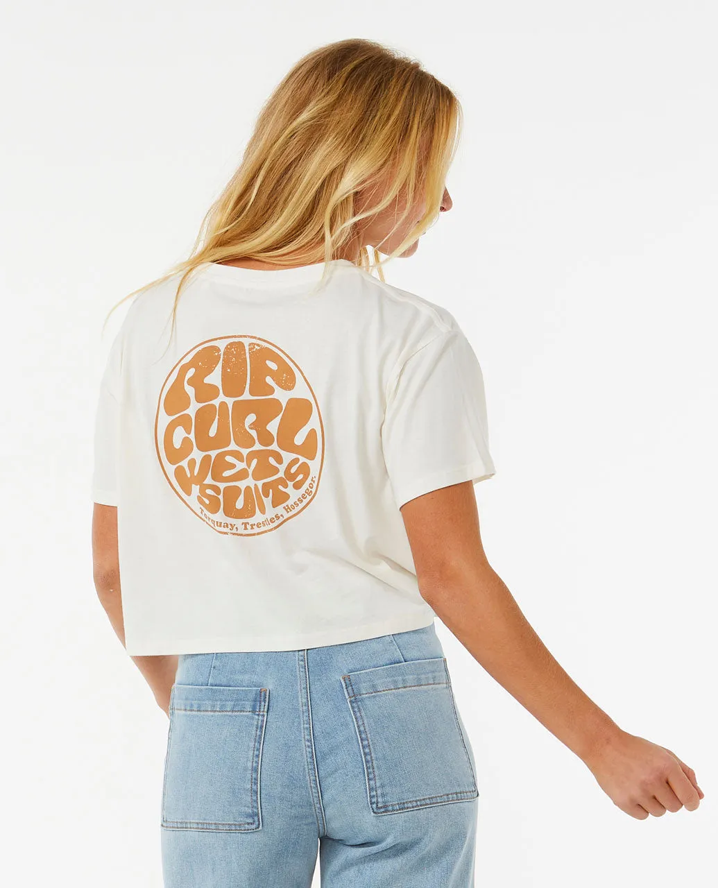 Wettie Icon Crop Tee - Bone