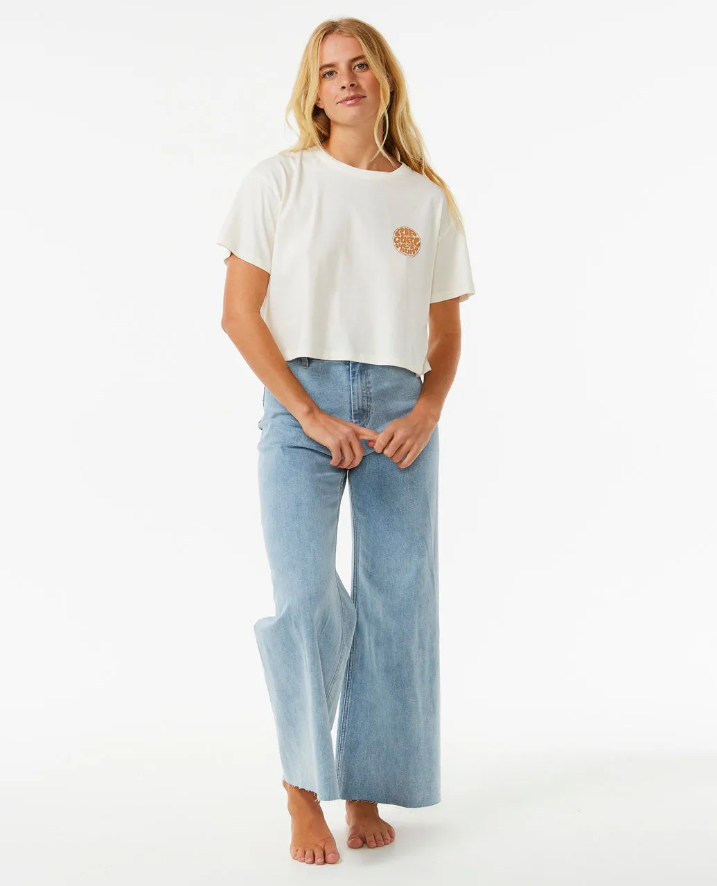 Wettie Icon Crop Tee - Bone