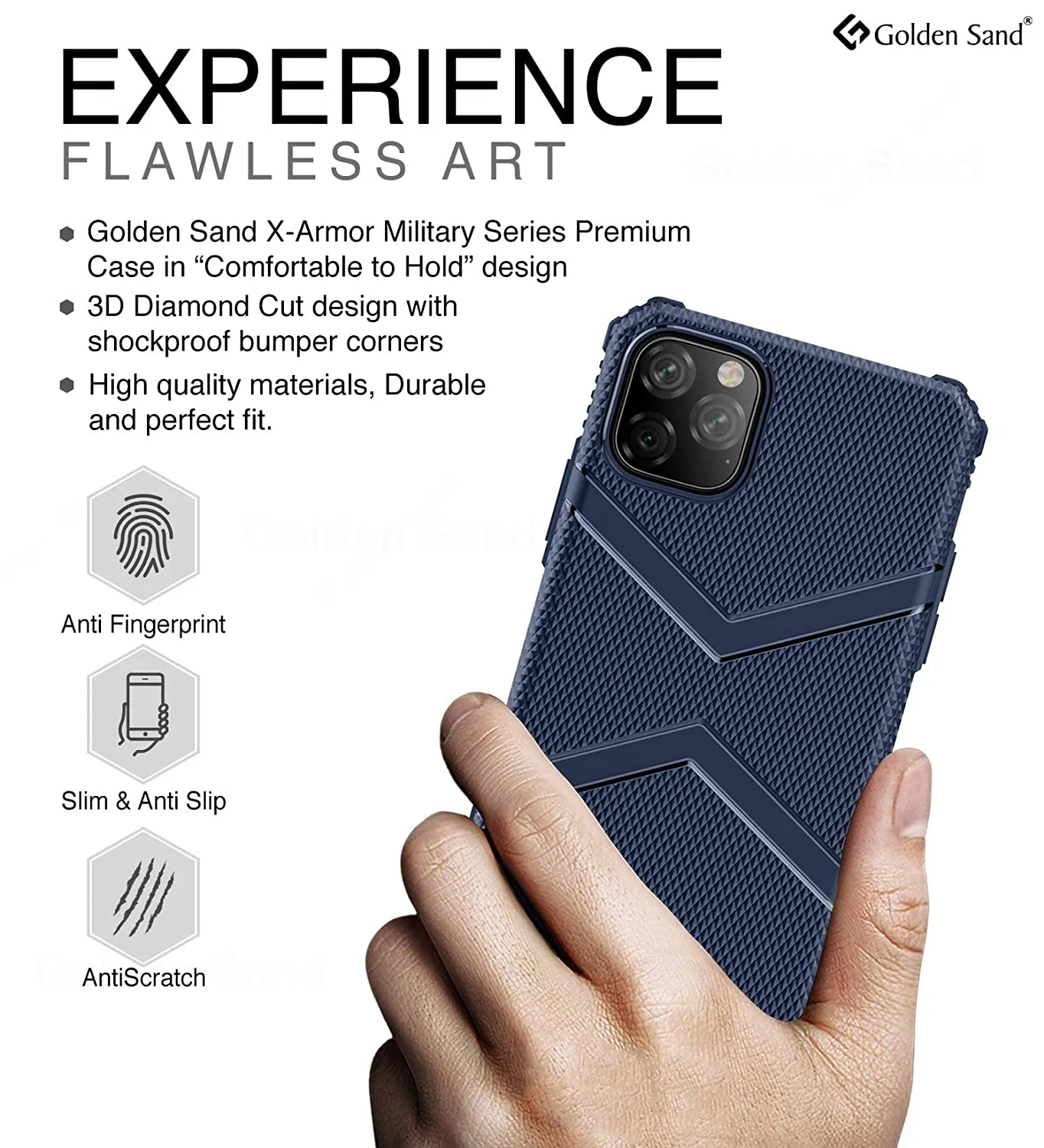 X-Armor Military Series Shock Proof Back Cover for Apple iPhone 11 Pro 5.8 inch, Blue