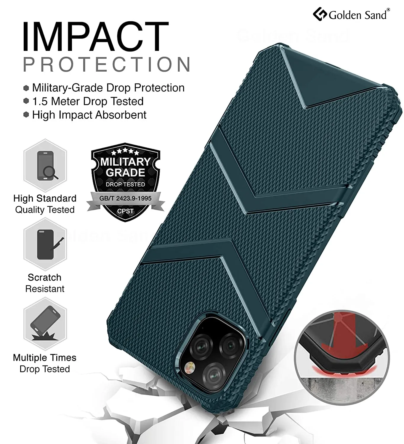 X-Armor Military Series Shock Proof Back Cover for Apple iPhone 11 Pro 5.8 inch, Green