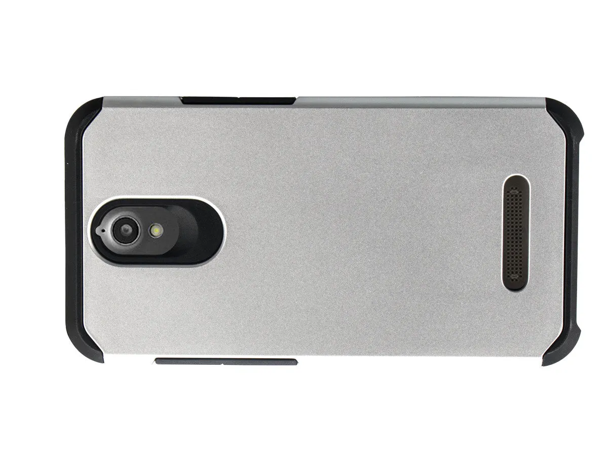 ZTE Obsidian | ZTE Z820 Case, SlimHybrid Dual Layer Armor[Impact/Shock Resistant] Case for ZTE Obsidian | ZTE Z820 - Silver/Black