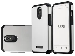 ZTE Obsidian | ZTE Z820 Case, SlimHybrid Dual Layer Armor[Impact/Shock Resistant] Case for ZTE Obsidian | ZTE Z820 - Silver/Black