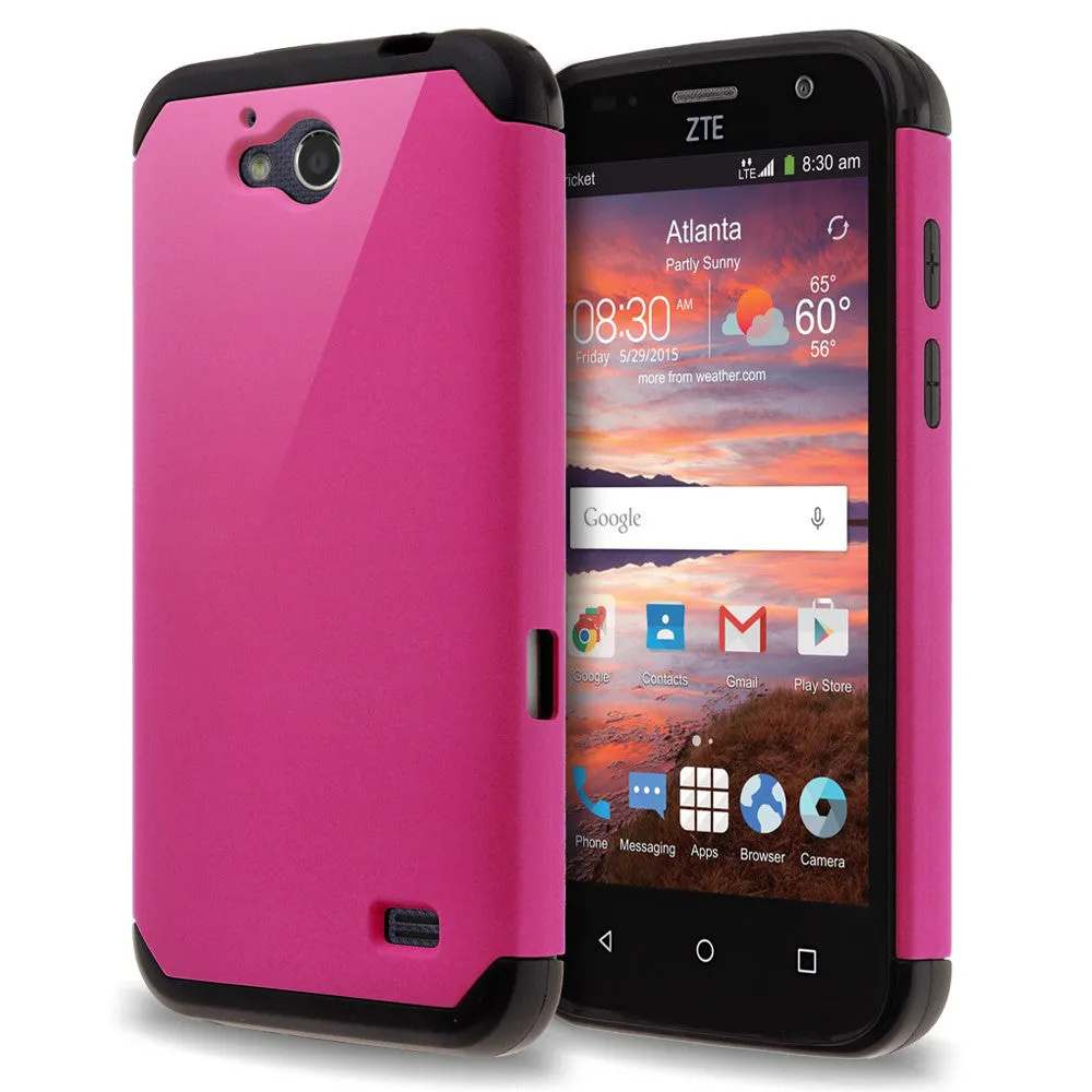 ZTE Overture 2 | ZTE Z813 Case, SlimHybrid Dual Layer Armor[Impact/Shock Resistant] Case for ZTE Overture 2 | ZTE Z813 - Hot Pink/Black