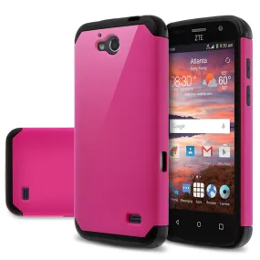 ZTE Overture 2 | ZTE Z813 Case, SlimHybrid Dual Layer Armor[Impact/Shock Resistant] Case for ZTE Overture 2 | ZTE Z813 - Hot Pink/Black