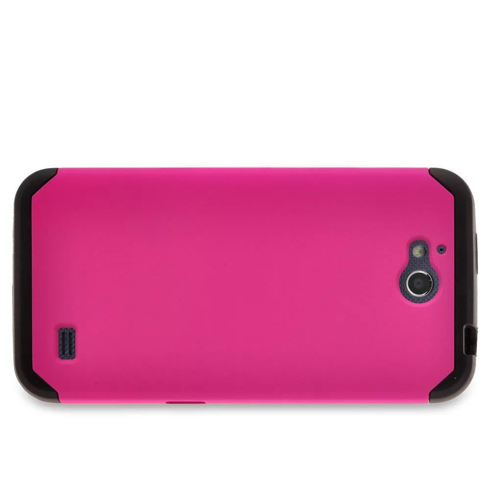 ZTE Overture 2 | ZTE Z813 Case, SlimHybrid Dual Layer Armor[Impact/Shock Resistant] Case for ZTE Overture 2 | ZTE Z813 - Hot Pink/Black
