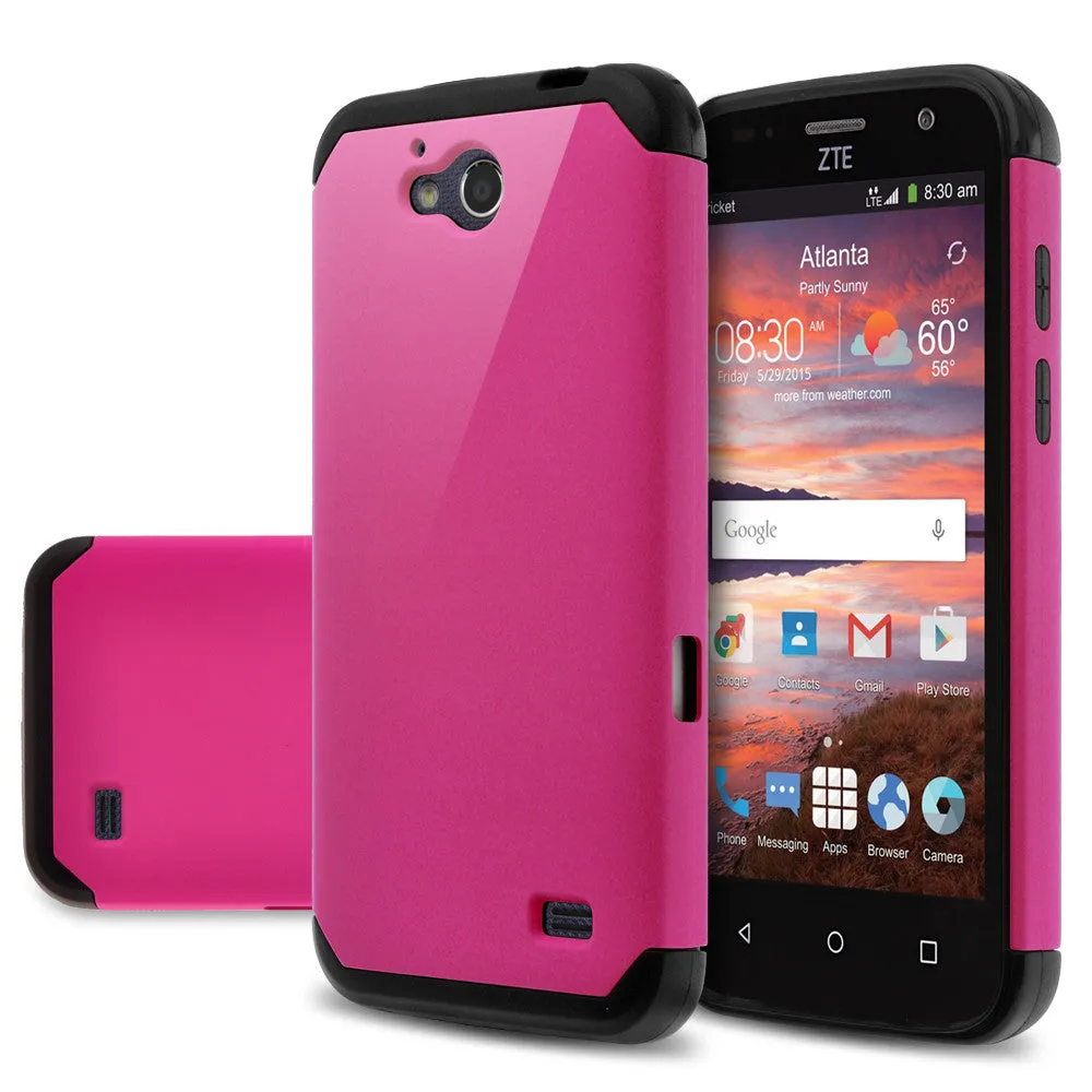 ZTE Overture 2 | ZTE Z813 Case, SlimHybrid Dual Layer Armor[Impact/Shock Resistant] Case for ZTE Overture 2 | ZTE Z813 - Hot Pink/Black