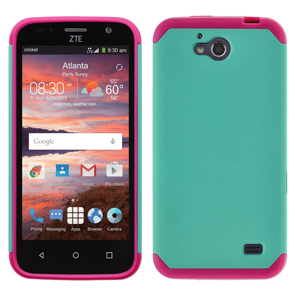 ZTE Overture 2 | ZTE Z813 Case, SlimHybrid Dual Layer Armor[Impact/Shock Resistant] Case for ZTE Overture 2 | ZTE Z813 - Teal/Hot Pink