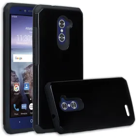 ZTE ZMAX Pro Case, ZTE Blade X Max, ZTE Carry, Slim Hybrid Dual Layer Armor[Shock Absorbent] Case for ZMAX Pro - Black