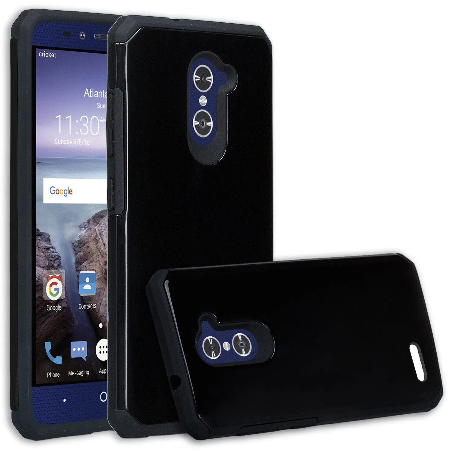 ZTE ZMAX Pro Case, ZTE Blade X Max, ZTE Carry, Slim Hybrid Dual Layer Armor[Shock Absorbent] Case for ZMAX Pro - Black