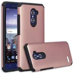 ZTE ZMAX Pro Case, ZTE Blade X Max, ZTE Carry, Slim Hybrid Dual Layer Armor[Shock Absorbent] Case for ZMAX Pro - Rose Gold