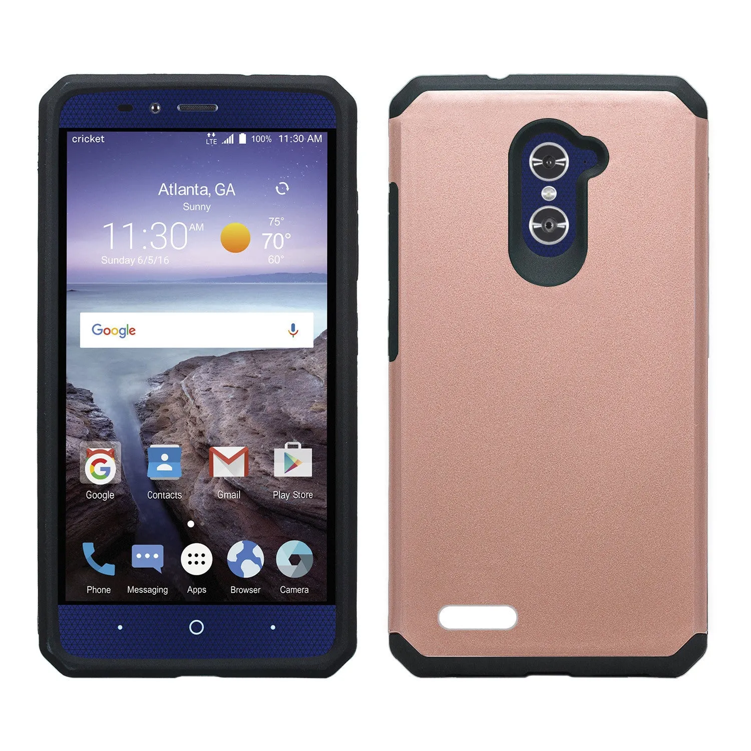 ZTE ZMAX Pro Case, ZTE Blade X Max, ZTE Carry, Slim Hybrid Dual Layer Armor[Shock Absorbent] Case for ZMAX Pro - Rose Gold