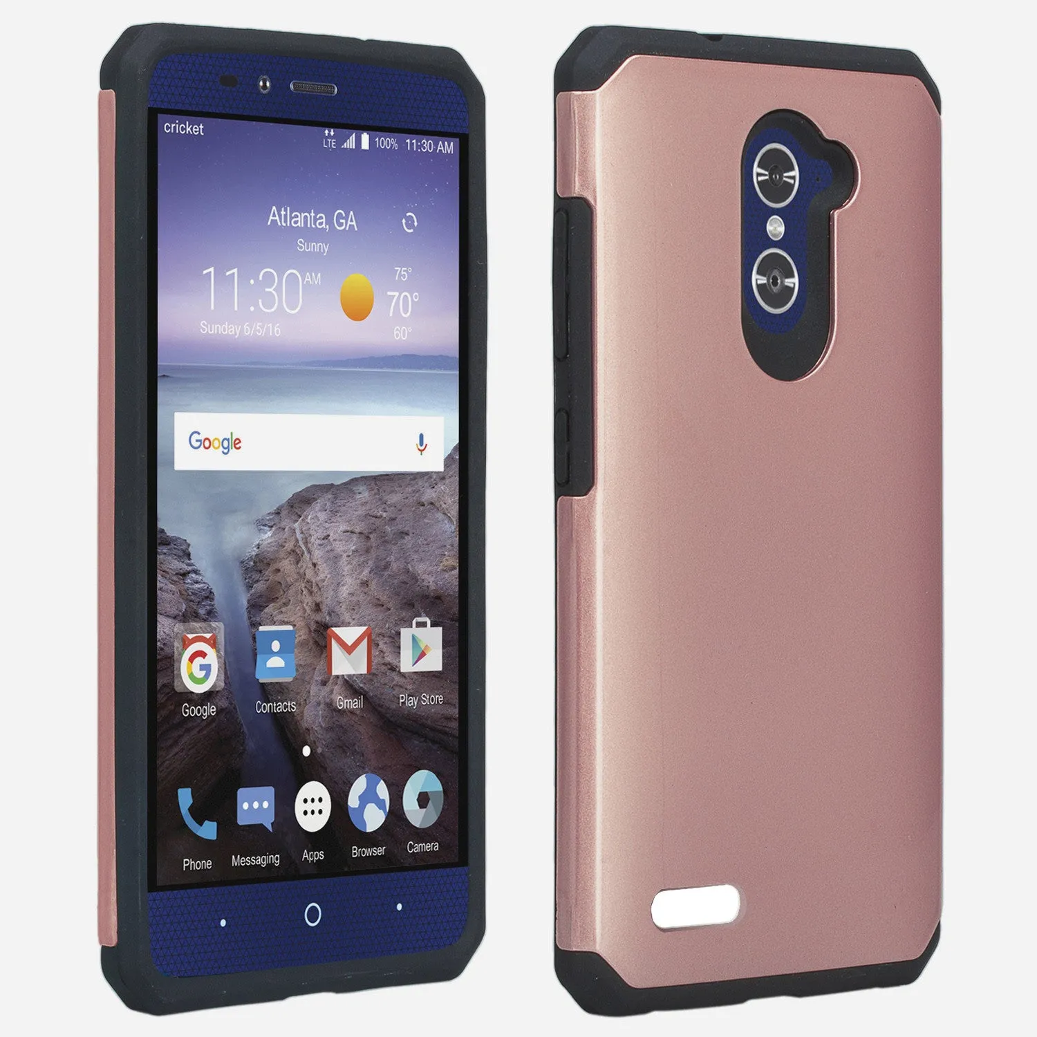 ZTE ZMAX Pro Case, ZTE Blade X Max, ZTE Carry, Slim Hybrid Dual Layer Armor[Shock Absorbent] Case for ZMAX Pro - Rose Gold