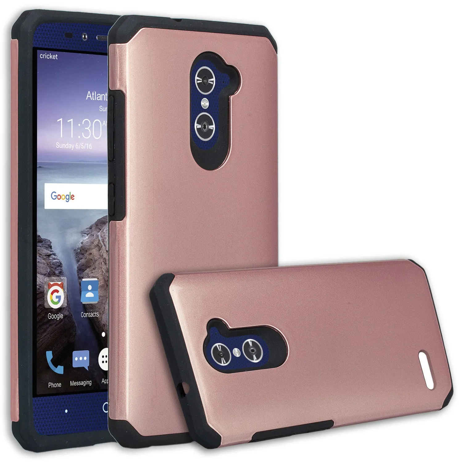 ZTE ZMAX Pro Case, ZTE Blade X Max, ZTE Carry, Slim Hybrid Dual Layer Armor[Shock Absorbent] Case for ZMAX Pro - Rose Gold